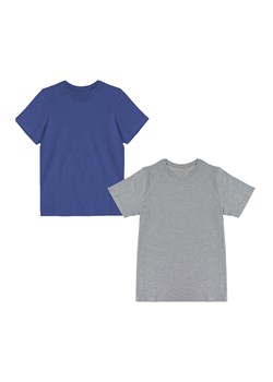 Bawełniany t -shirt męski z okrągłym dekoltem - 2 pak - szary - granatowy ze sklepu 5.10.15 w kategorii T-shirty męskie - zdjęcie 162011173