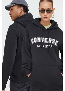 Converse bluza kolor czarny z kapturem z nadrukiem ze sklepu ANSWEAR.com w kategorii Bluzy męskie - zdjęcie 162017374
