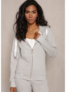 Szara Rozsuwana Bluza z Kapturem Lecua ze sklepu Renee odzież w kategorii Bluzy damskie - zdjęcie 162025700