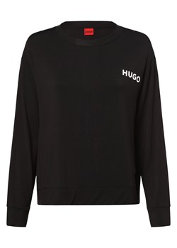 HUGO Damska koszulka od piżamy Kobiety wiskoza czarny jednolity ze sklepu vangraaf w kategorii Piżamy damskie - zdjęcie 162030433