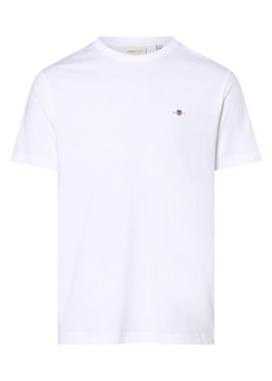 Gant T-shirt męski Mężczyźni Bawełna biały jednolity ze sklepu vangraaf w kategorii T-shirty męskie - zdjęcie 162030533