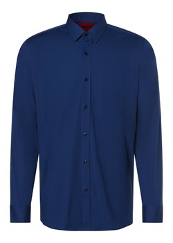 HUGO Koszula męska Mężczyźni Super Slim Fit Bawełna niebieski jednolity ze sklepu vangraaf w kategorii Koszule męskie - zdjęcie 162030564