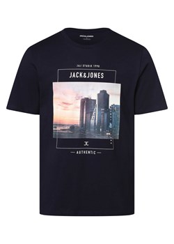 Jack & Jones T-shirt męski Mężczyźni Bawełna granatowy nadruk ze sklepu vangraaf w kategorii T-shirty męskie - zdjęcie 162030570