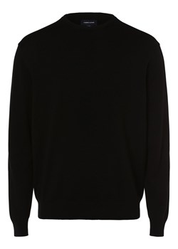 Andrew James Sweter męski Mężczyźni Bawełna czarny jednolity ze sklepu vangraaf w kategorii Swetry męskie - zdjęcie 162030640