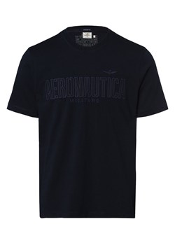 Aeronautica T-shirt męski Mężczyźni Bawełna granatowy jednolity ze sklepu vangraaf w kategorii T-shirty męskie - zdjęcie 162030694