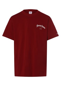 Tommy Jeans T-shirt męski Mężczyźni Bawełna bordowy nadruk ze sklepu vangraaf w kategorii T-shirty męskie - zdjęcie 162030720