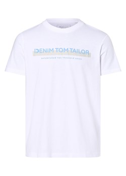 Tom Tailor Denim T-shirt męski Mężczyźni Bawełna biały nadruk ze sklepu vangraaf w kategorii T-shirty męskie - zdjęcie 162030741