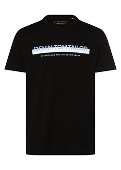Tom Tailor Denim T-shirt męski Mężczyźni Bawełna czarny nadruk ze sklepu vangraaf w kategorii T-shirty męskie - zdjęcie 162030744