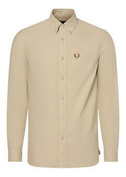 Fred Perry Koszula męska Mężczyźni Regular Fit Bawełna kitt jednolity ze sklepu vangraaf w kategorii Koszule męskie - zdjęcie 162030820