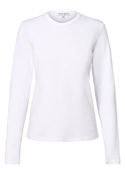 Marie Lund Damska koszulka z długim rękawem Kobiety Bawełna biały jednolity ze sklepu vangraaf w kategorii Bluzki damskie - zdjęcie 162030852