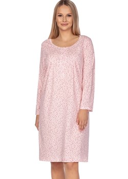 Bawełniana koszula nocna różowa z długim rękawem 008, Kolor różowy, Rozmiar L, Regina ze sklepu Intymna w kategorii Koszule nocne - zdjęcie 162032790