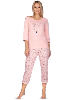 Bawełniana piżama damska z rękawem 3/4 różowa 650, Kolor różowy, Rozmiar M, Regina ze sklepu Intymna w kategorii Piżamy damskie - zdjęcie 162032810