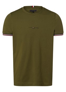 Tommy Hilfiger T-shirt męski Mężczyźni Bawełna oliwkowy jednolity ze sklepu vangraaf w kategorii T-shirty męskie - zdjęcie 162035122