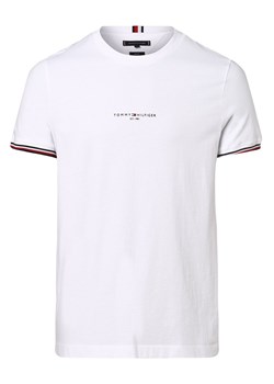 Tommy Hilfiger T-shirt męski Mężczyźni Bawełna biały jednolity ze sklepu vangraaf w kategorii T-shirty męskie - zdjęcie 162035123