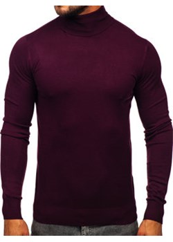 Bordowy golf męski basic Denley W1-1728 ze sklepu Denley w kategorii Swetry męskie - zdjęcie 162035553