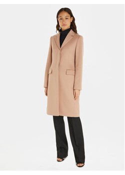 Calvin Klein Płaszcz wełniany K20K205670 Beżowy Regular Fit ze sklepu MODIVO w kategorii Płaszcze damskie - zdjęcie 162040452