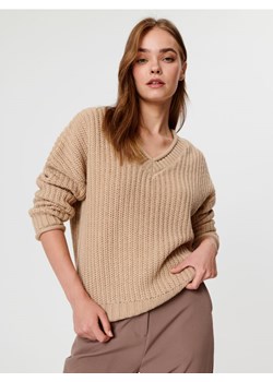 Sinsay - Sweter w prążki - beżowy ze sklepu Sinsay w kategorii Swetry damskie - zdjęcie 162042910