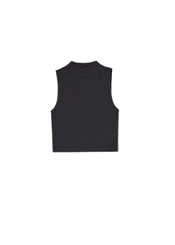 Cropp - Czarny prążkowany top - czarny ze sklepu Cropp w kategorii Bluzki damskie - zdjęcie 162054342