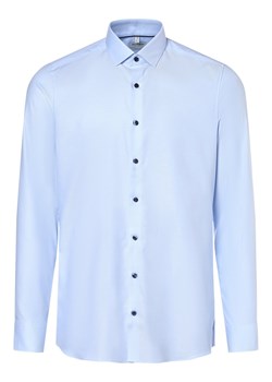 Olymp Level Five Koszula męska Mężczyźni Slim Fit Bawełna jasnoniebieski wypukły wzór tkaniny ze sklepu vangraaf w kategorii Koszule męskie - zdjęcie 162055980