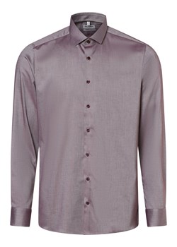 Olymp Level Five Koszula męska Mężczyźni Slim Fit Bawełna bordowy wypukły wzór tkaniny ze sklepu vangraaf w kategorii Koszule męskie - zdjęcie 162055981