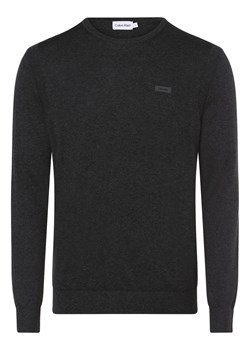 Calvin Klein Sweter z dodatkiem jedwabiu Mężczyźni Bawełna antracytowy marmurkowy ze sklepu vangraaf w kategorii Swetry męskie - zdjęcie 162055994