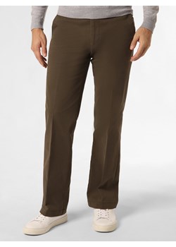 Finshley & Harding London Spodnie Mężczyźni Bawełna oliwkowy jednolity ze sklepu vangraaf w kategorii Spodnie męskie - zdjęcie 162056173