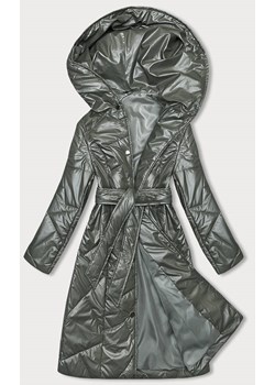 Pikowana kurtka na zatrzaski khaki (B8179-11) ze sklepu goodlookin.pl w kategorii Płaszcze damskie - zdjęcie 162071041