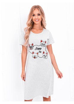 Piżama damska koszula nocna 201ULR - szara ze sklepu Edoti w kategorii Piżamy damskie - zdjęcie 162071903
