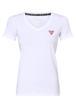 GUESS T-shirt damski Kobiety Bawełna biały jednolity ze sklepu vangraaf w kategorii Bluzki damskie - zdjęcie 162081453
