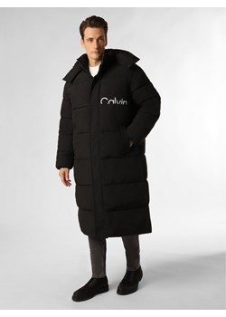 Calvin Klein Jeans Męski płaszcz pikowany Mężczyźni Sztuczne włókno czarny jednolity ze sklepu vangraaf w kategorii Płaszcze męskie - zdjęcie 162081501