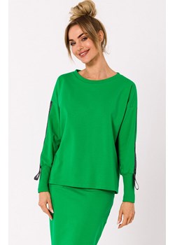 Bluza damska z lampasami M727, Kolor intensywna zieleń, Rozmiar L, MOE ze sklepu Primodo w kategorii Bluzy damskie - zdjęcie 162083183