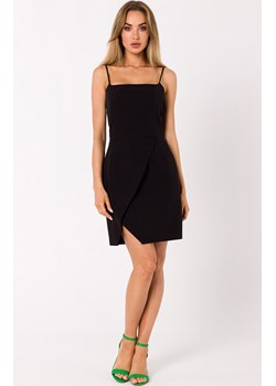 Koktajlowa mini sukienka na cienkich ramiączkach czarna M744, Kolor czarny, Rozmiar L, MOE ze sklepu Primodo w kategorii Sukienki - zdjęcie 162083261