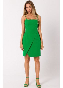 Koktajlowa mini sukienka na cienkich ramiączkach M744, Kolor intensywna zieleń, Rozmiar L, MOE ze sklepu Primodo w kategorii Sukienki - zdjęcie 162083272
