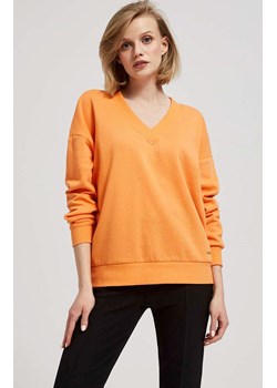 Bluza z dekoltem w serek pomarańczowa 4204, Kolor pomarańczowy, Rozmiar XS, Moodo ze sklepu Primodo w kategorii Bluzy damskie - zdjęcie 162083330