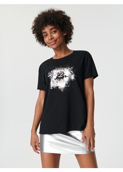 Sinsay - Koszulka z nadrukiem - czarny ze sklepu Sinsay w kategorii Bluzki damskie - zdjęcie 162088122