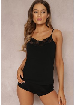 Czarny Top Bawełniany Actusa ze sklepu Renee odzież w kategorii Bluzki damskie - zdjęcie 162093292