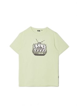 Cropp - Zielona koszulka z nadrukiem - zielony ze sklepu Cropp w kategorii T-shirty męskie - zdjęcie 162093921