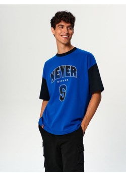 Sinsay - Koszulka oversize - niebieski ze sklepu Sinsay w kategorii T-shirty męskie - zdjęcie 162094481