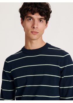 Reserved - Sweter w paski - granatowy ze sklepu Reserved w kategorii Swetry męskie - zdjęcie 162094884