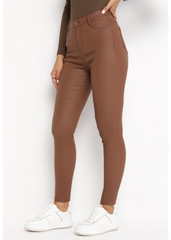 Brązowe Modelujące Spodnie Skinny z Kieszeniami Envoi ze sklepu Born2be Odzież w kategorii Spodnie damskie - zdjęcie 162096683
