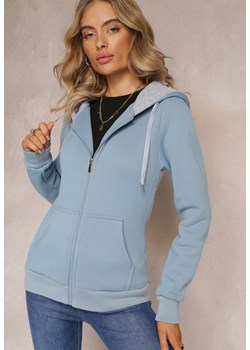 Niebieska Zasuwana Bluza z Polarem i Kapturem Habbisetta ze sklepu Renee odzież w kategorii Bluzy damskie - zdjęcie 162097992