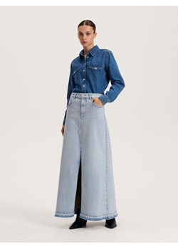 Reserved - Spódnica jeansowa maxi - niebieski ze sklepu Reserved w kategorii Spódnice - zdjęcie 162102680