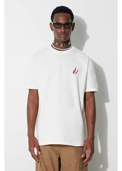 Norse Projects t-shirt bawełniany Johannes Organic Chain Stitch Logo T-shirt kolor beżowy z aplikacją N01-0648-0957 ze sklepu PRM w kategorii T-shirty męskie - zdjęcie 162105761