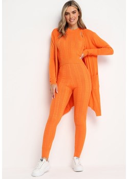 Pomarańczowy 3-częściowy Komplet Dzianinowy Davonta ze sklepu Born2be Odzież w kategorii Komplety i garnitury damskie - zdjęcie 162116470