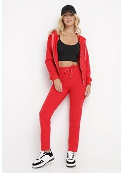 Czerwone Spodnie Dresowe z Satynową Wstążką Tenula ze sklepu Born2be Odzież w kategorii Spodnie damskie - zdjęcie 162117692