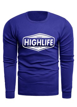 Bluza męska longsleeve N02L743 - niebieska ze sklepu Risardi w kategorii T-shirty męskie - zdjęcie 162120454