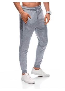 Spodnie męskie dresowe 1393P - szare ze sklepu Edoti w kategorii Spodnie męskie - zdjęcie 162120592