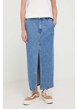 Abercrombie &amp; Fitch spódnica jeansowa kolor niebieski maxi prosta ze sklepu ANSWEAR.com w kategorii Spódnice - zdjęcie 162121361
