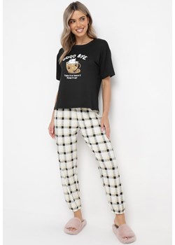 Czarny 2-częściowy Komplet Piżamowy z Koszulką i Spodniami Xirhana ze sklepu Born2be Odzież w kategorii Piżamy damskie - zdjęcie 162125470