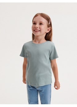 Reserved - T-shirt w prążek - jasnozielony ze sklepu Reserved w kategorii Bluzki dziewczęce - zdjęcie 162128100